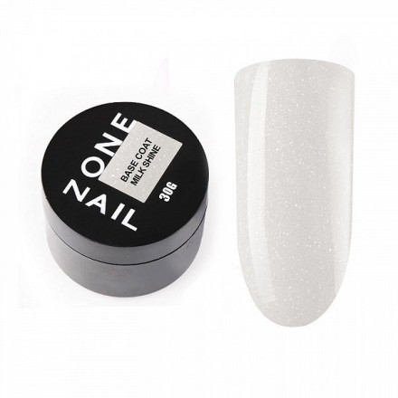 ONE NAIL   База камуфлирующая эластичная с шиммером  (легкие в снятии)  Base   MILK SHINE  (шайба)   30мл