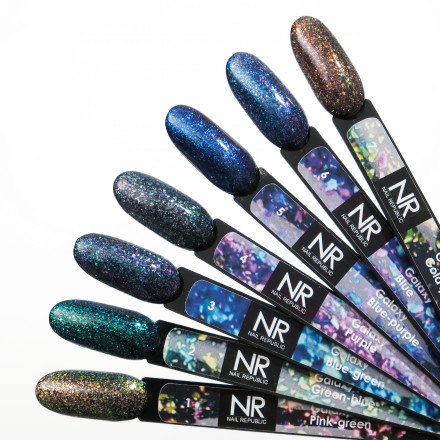 NAIL REPUBLIC   Гель-лак с хлопьями Юки   10мл   Galaxy   #02