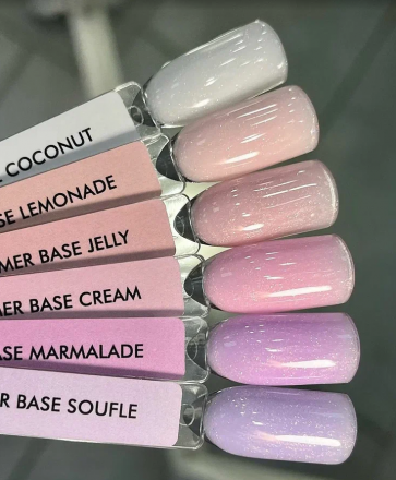 ONE NAIL   База камуфлирующая эластичная c шиммером  (легкие в снятии)  Base  SHIMMER   LEMONADE   15мл