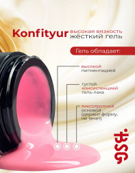 BSG   Гель для моделирования густой   ВЫСОКАЯ ВЯЗКОСТЬ   KONFITYUR   #00   Прозрачный   13г (шайба)