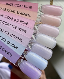 ONE NAIL   База камуфлирующая жесткая  c шиммером  Base   ICE ROSE   15мл